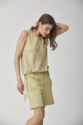 Casual Sleeveless Ruffled Design Slim Tank Top