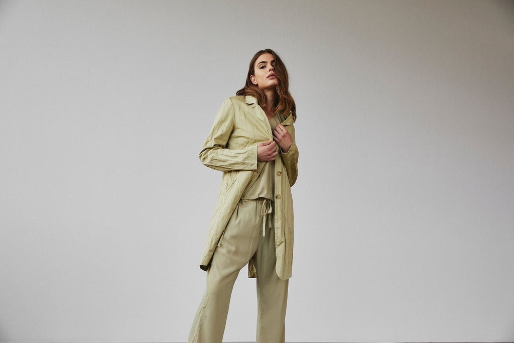 Stretch Cotton Casual Crinkled Jacket