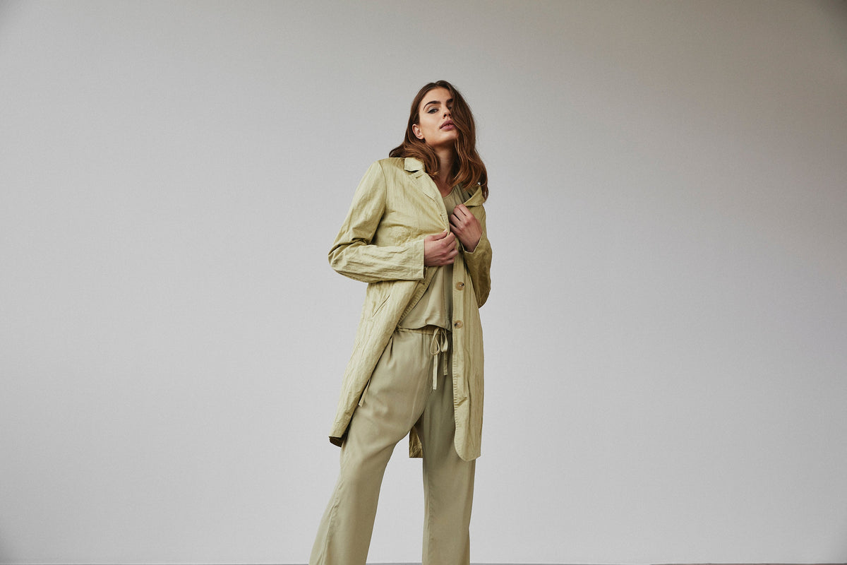 Stretch Cotton Casual Crinkled Jacket