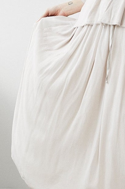 Simple Style Light Beige Mid - Sleeved Long Dress