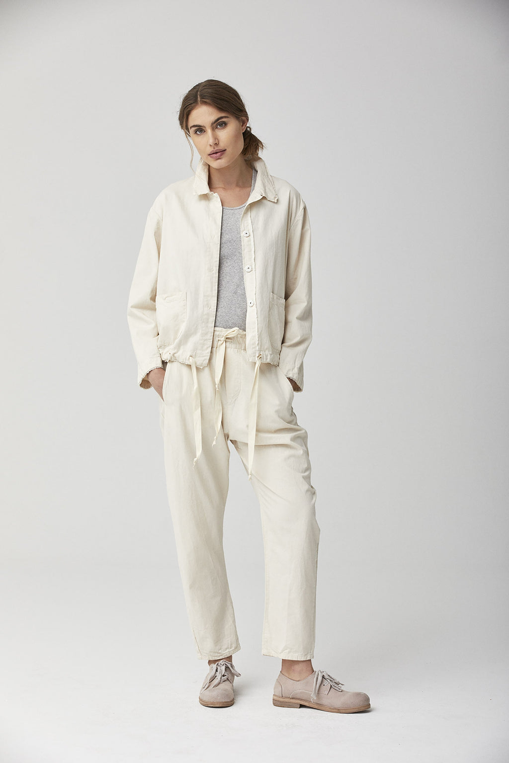 Loose Drawstring Workwear Pants