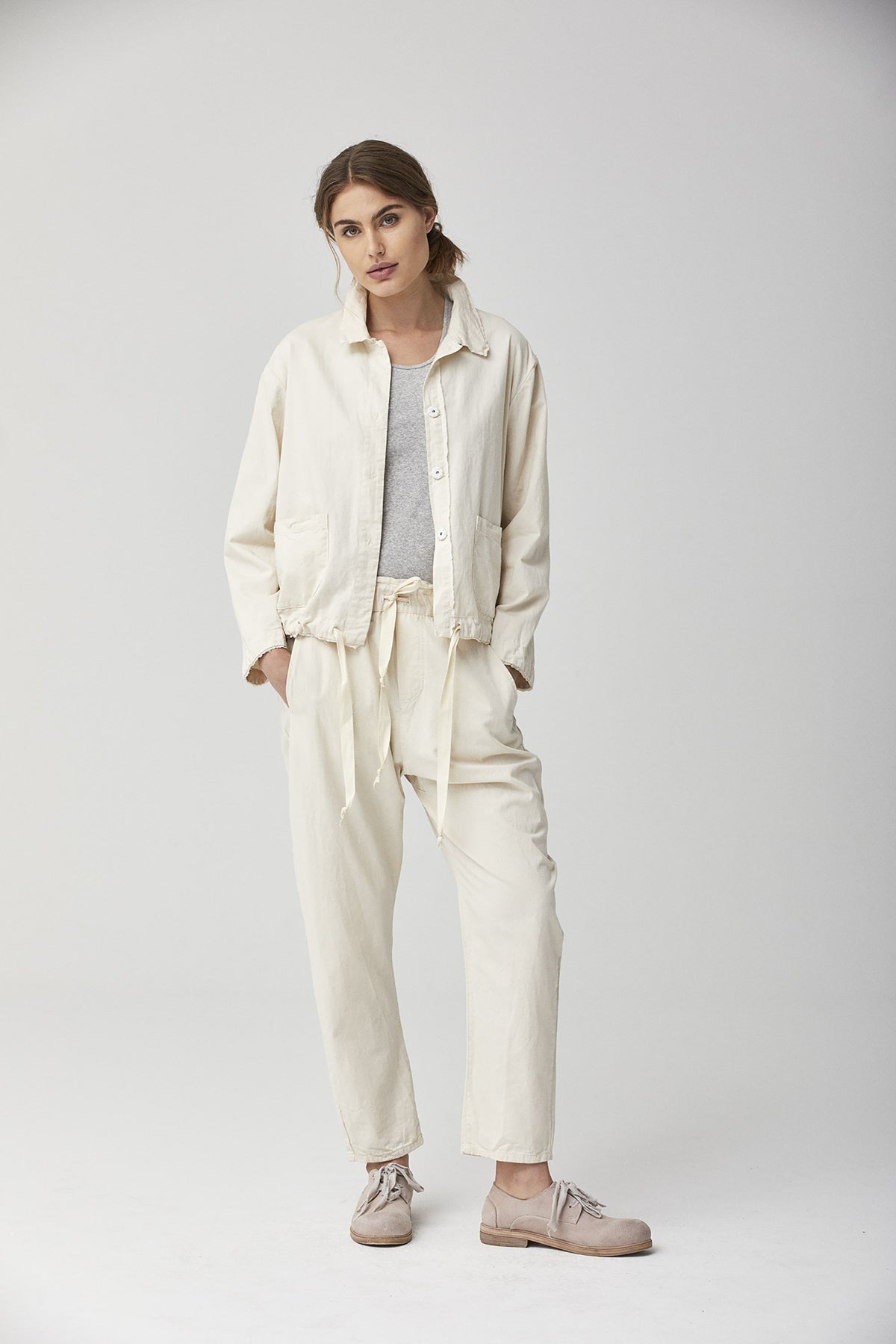 Loose Drawstring Workwear Pants