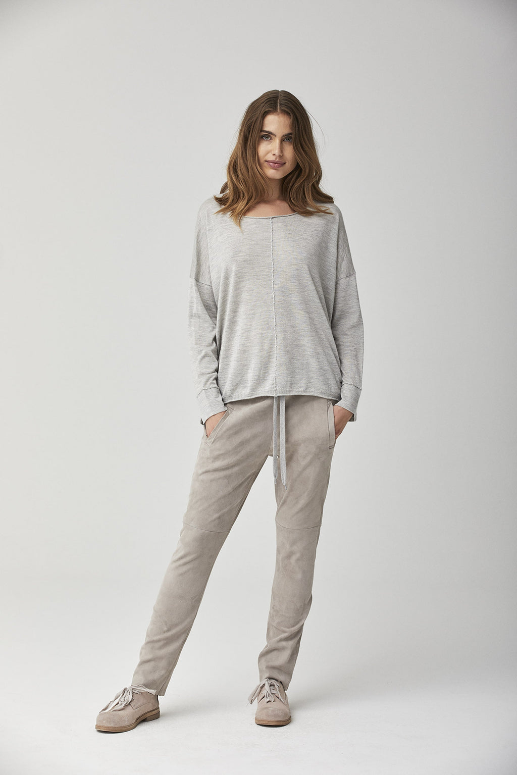 Khaki Drawstring Cuffed Casual Pants