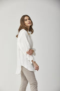 Puffy Sleeve Loose White Shirt