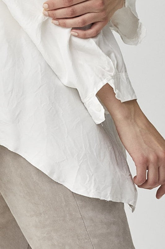 Puffy Sleeve Loose White Shirt