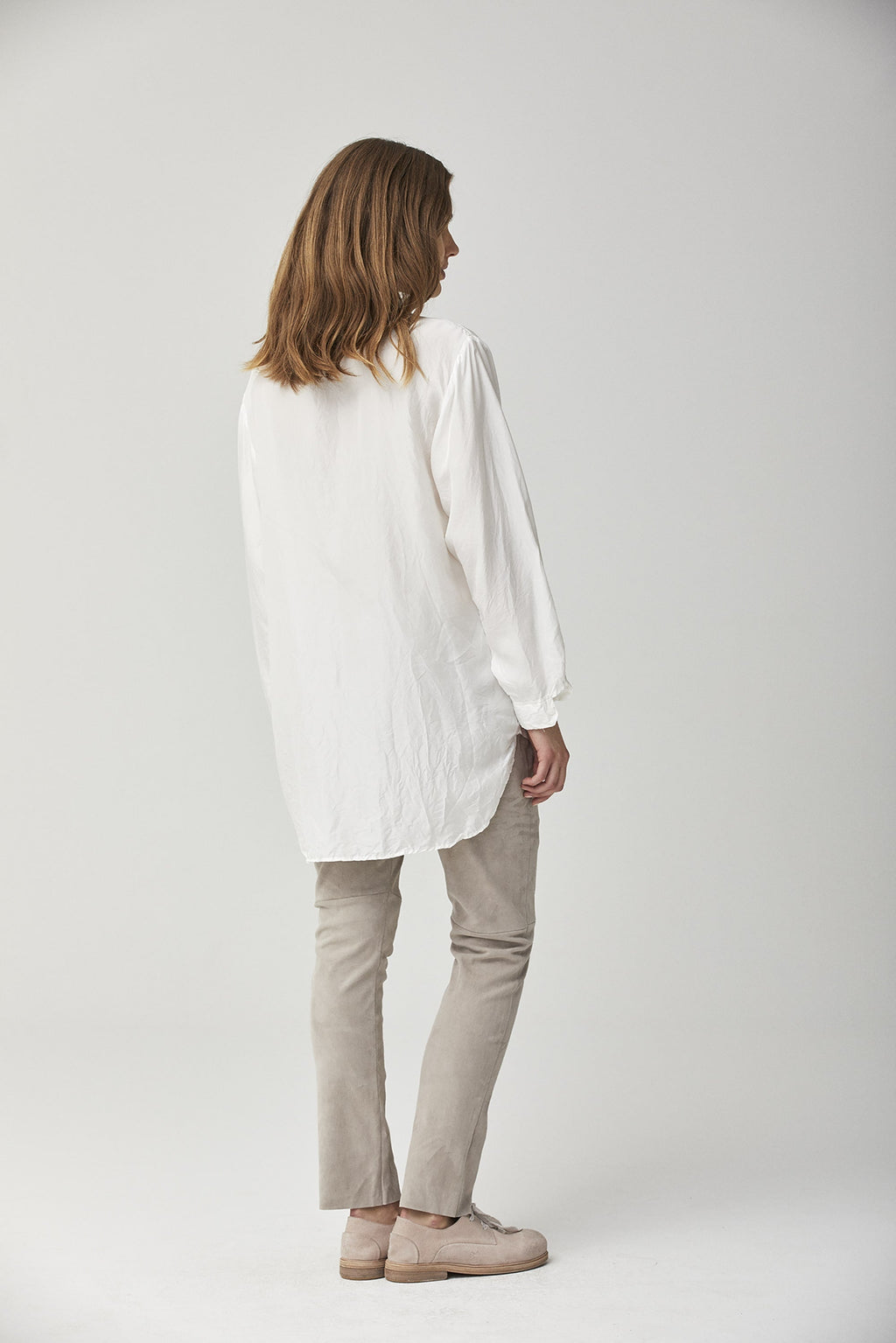 Puffy Sleeve Loose White Shirt