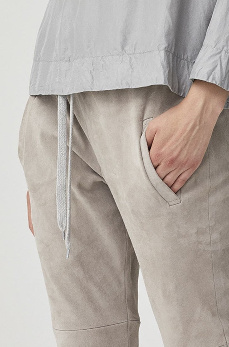 Khaki Drawstring Cuffed Casual Pants