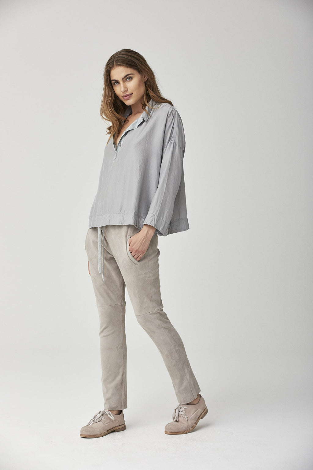Khaki Drawstring Cuffed Casual Pants