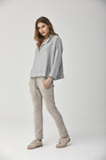Khaki Drawstring Cuffed Casual Pants