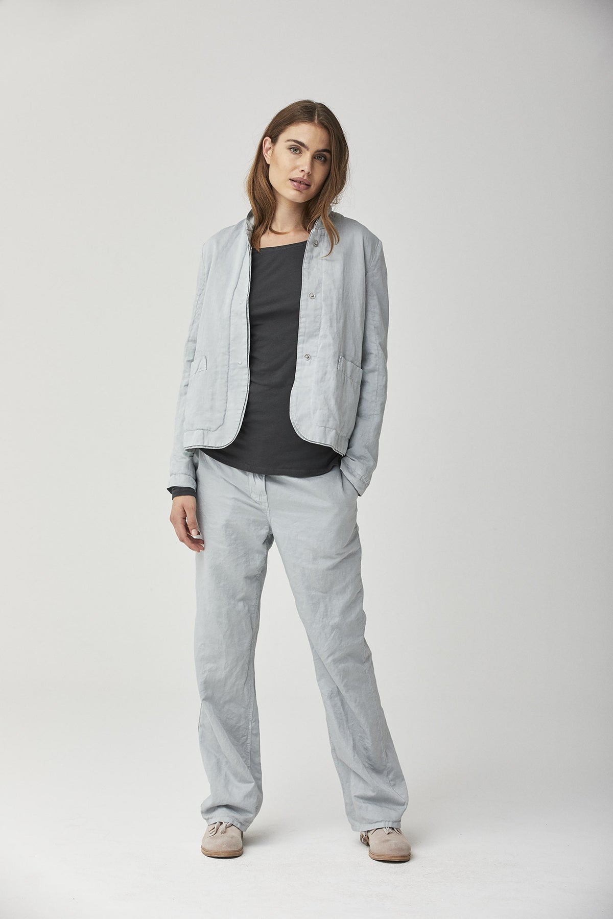 Comfortable Drapey Cotton Straight Leg Pants