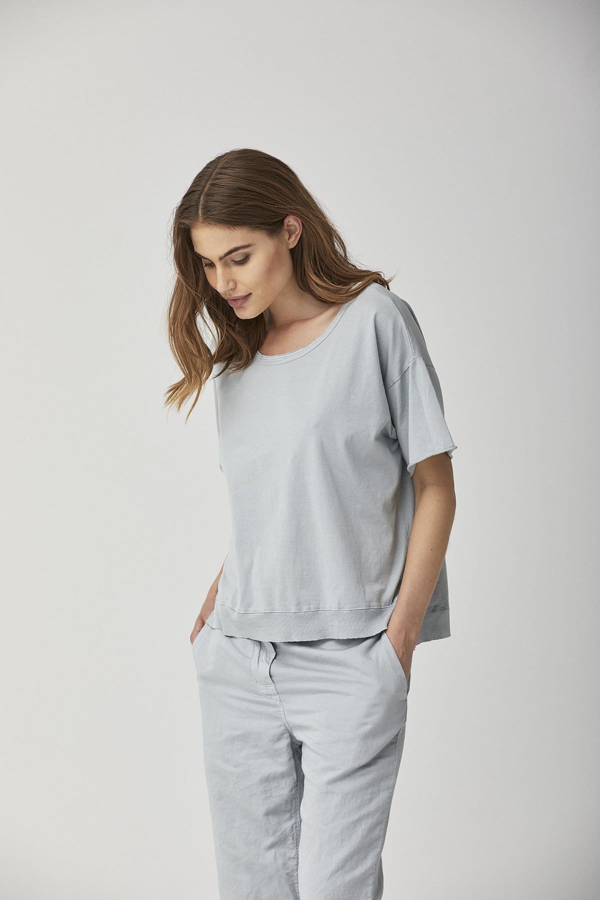 Comfortable Drapey Cotton Straight Leg Pants
