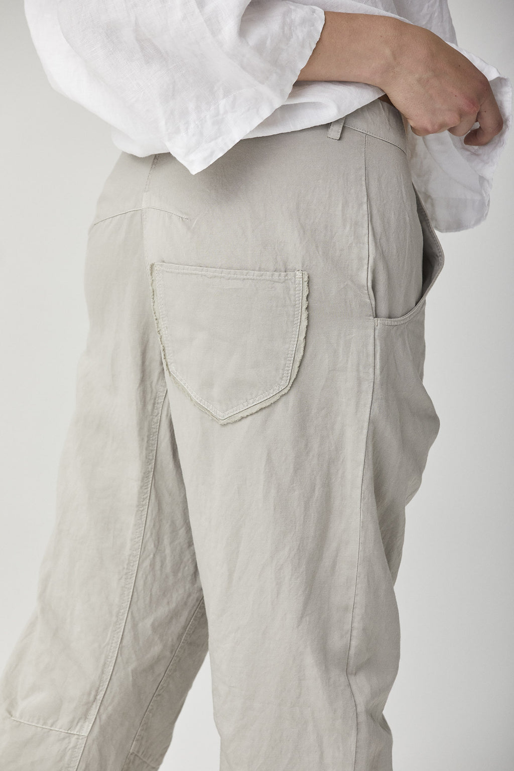 Beige Casual Straight-leg Trousers