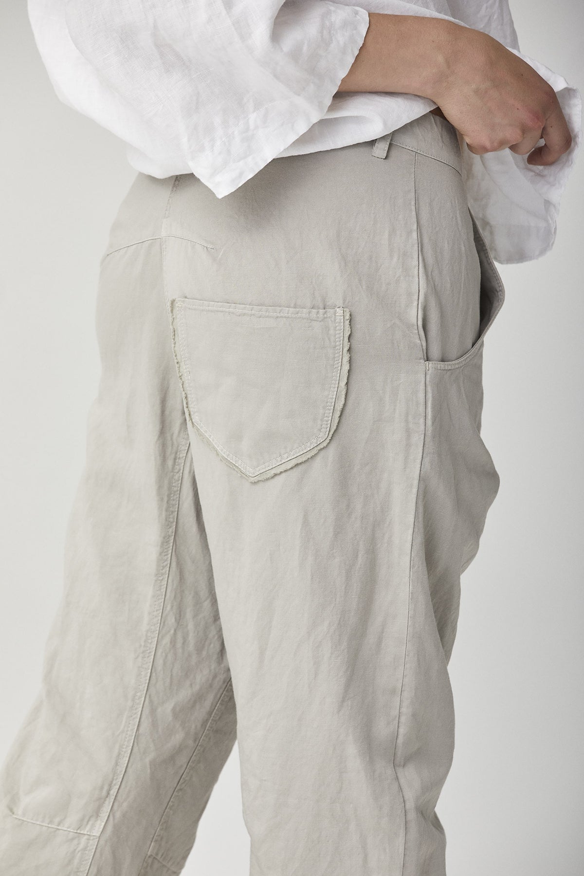 Beige Casual Straight-leg Trousers