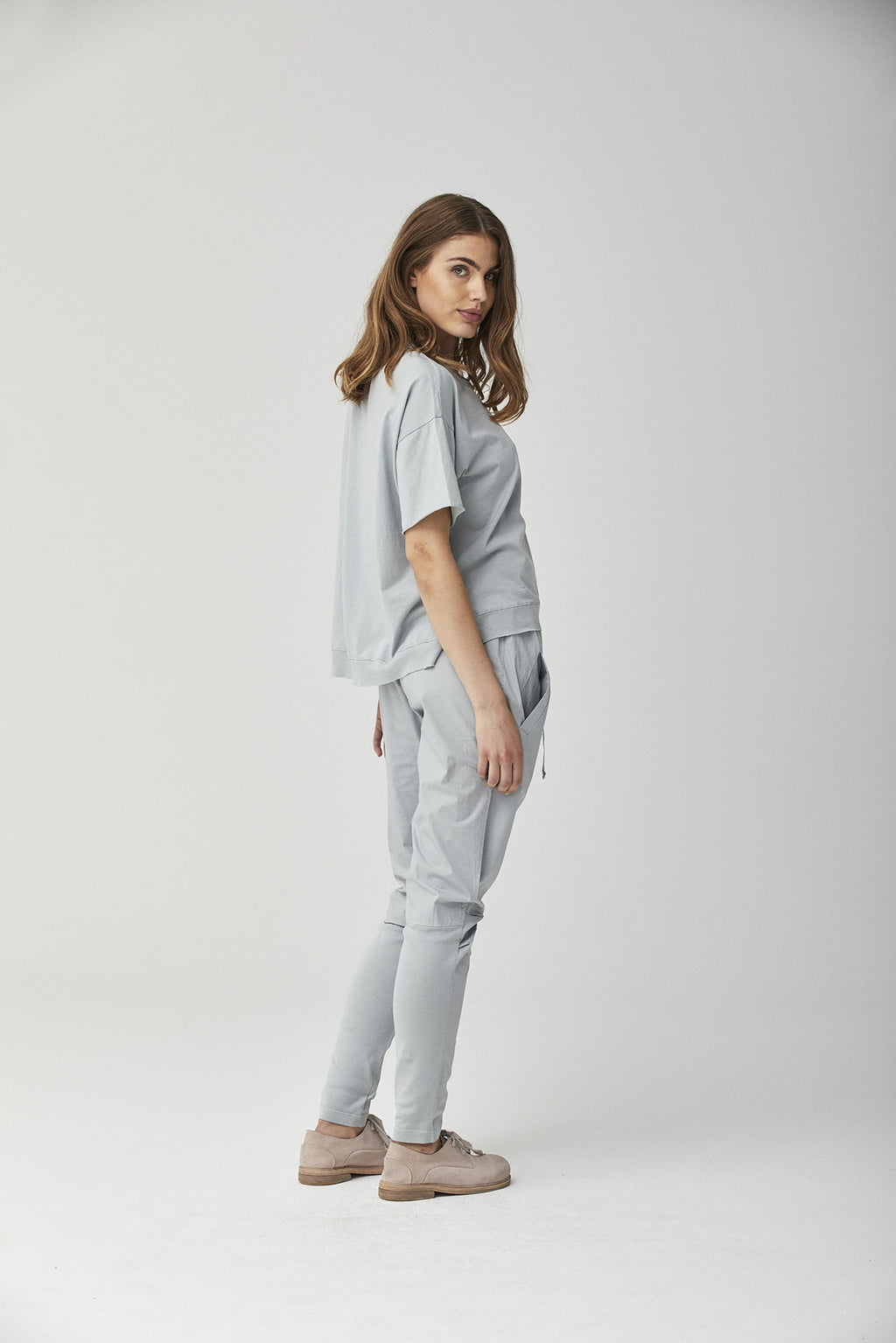Light Gray Cuffed Casual Pants