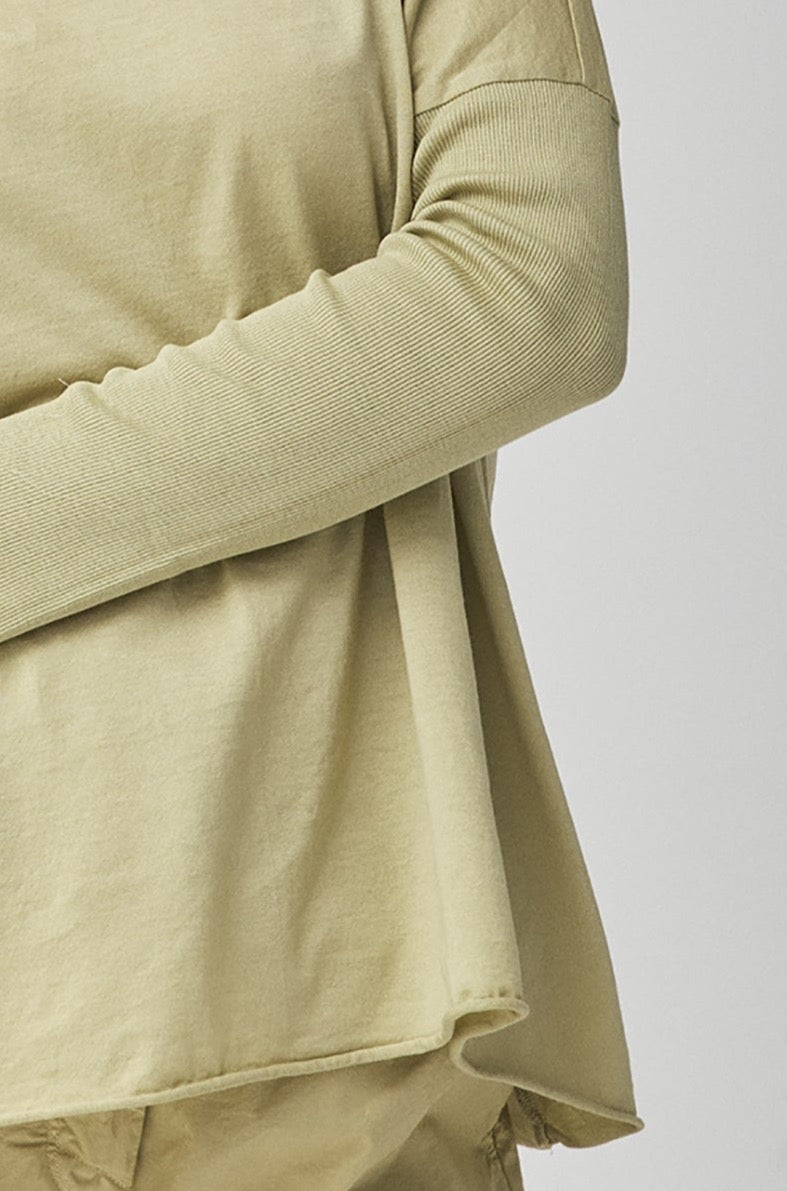 Light Yellow Loose - fit Long - Sleeved Casual Top