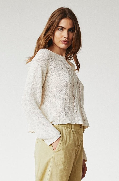 Cozy Creamy Cable Knit Long Sleeve Sweater