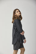 Elegant Dark Gray Long-Sleeve Shirt