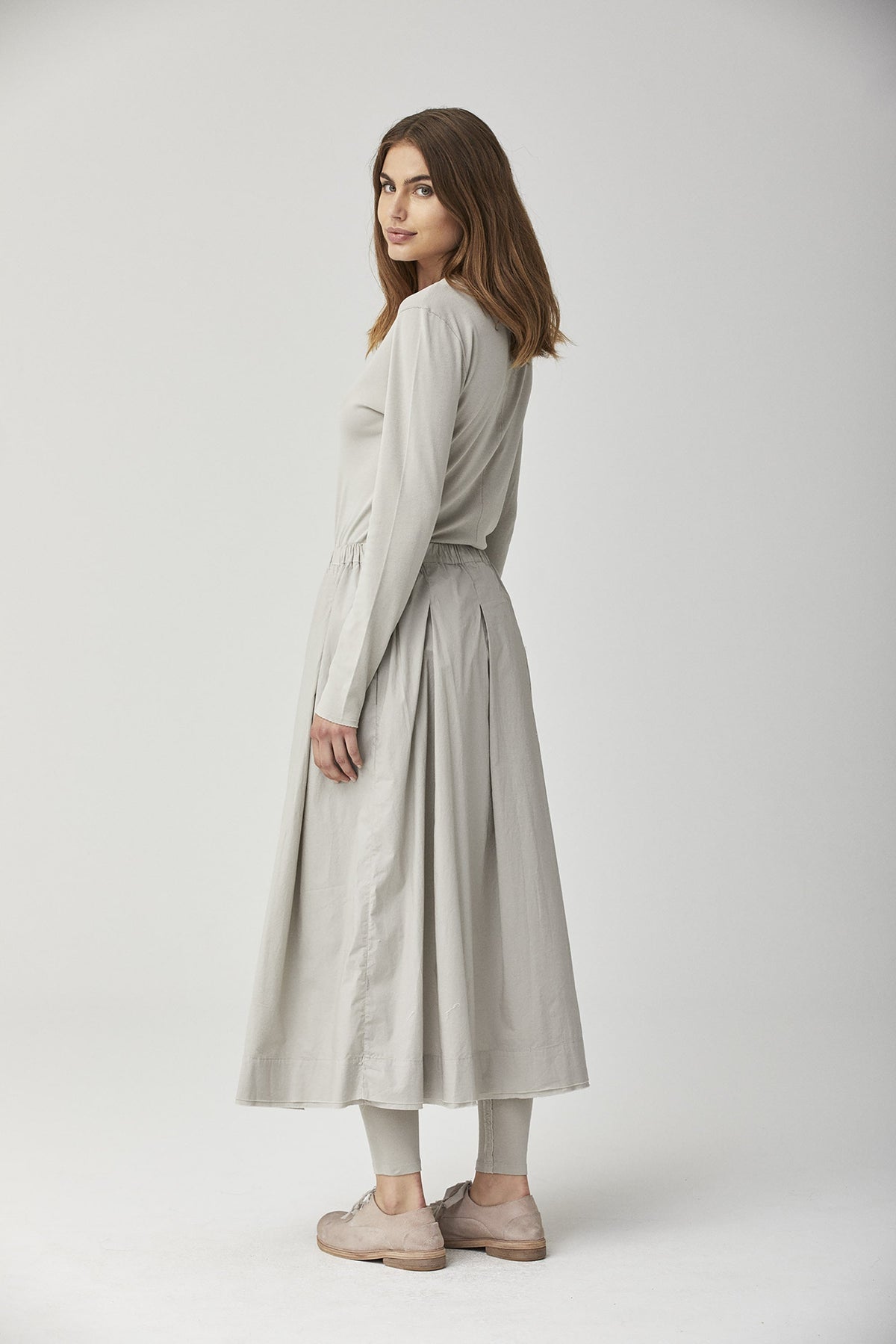 Simple Style Mid-Length Wide-Leg Skirt