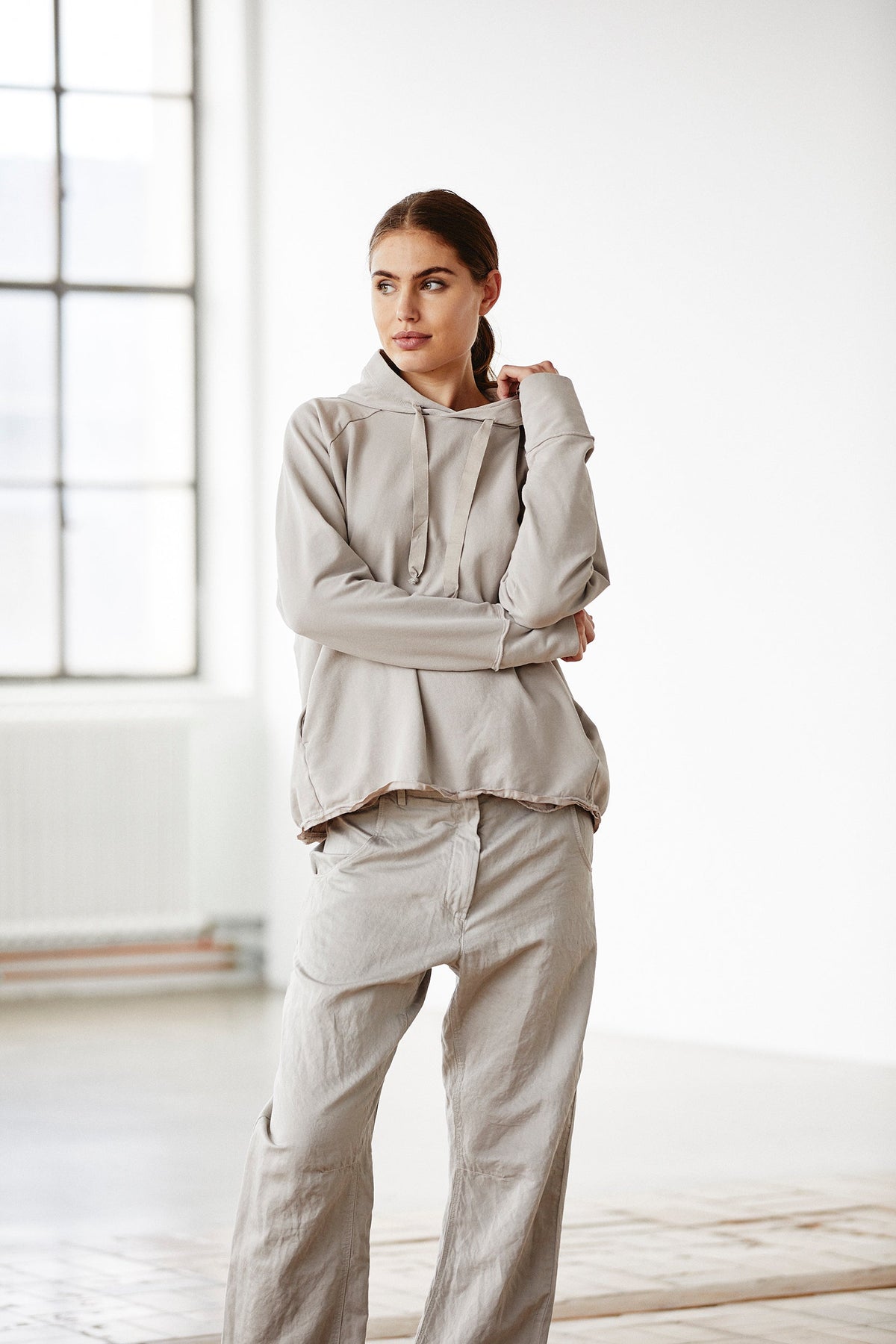 Soft & Comfy Light Gray Drawstring Hoodie