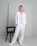 White Loose-Fit No-Button Silk Sun-Protective Little Suit Jacket