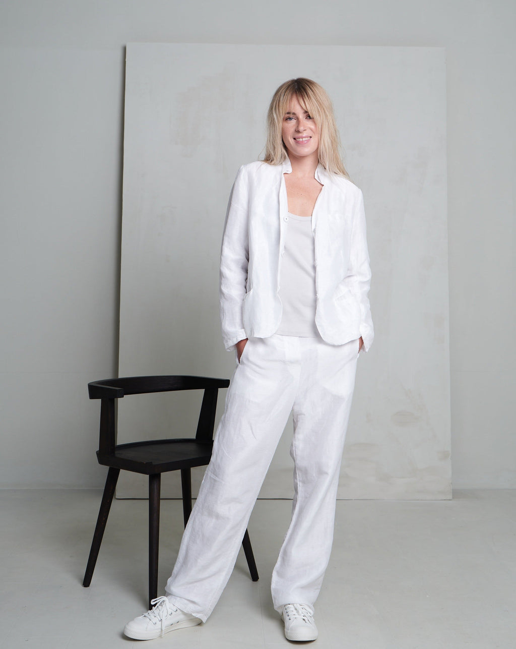 White Casual Wide - Leg Pants