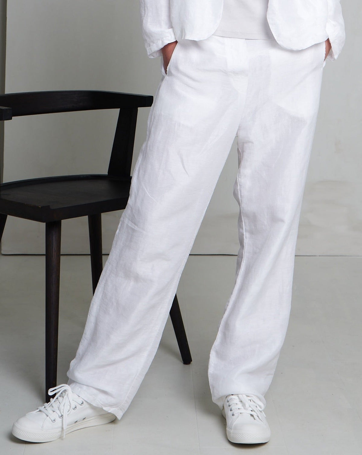 White Casual Wide - Leg Pants