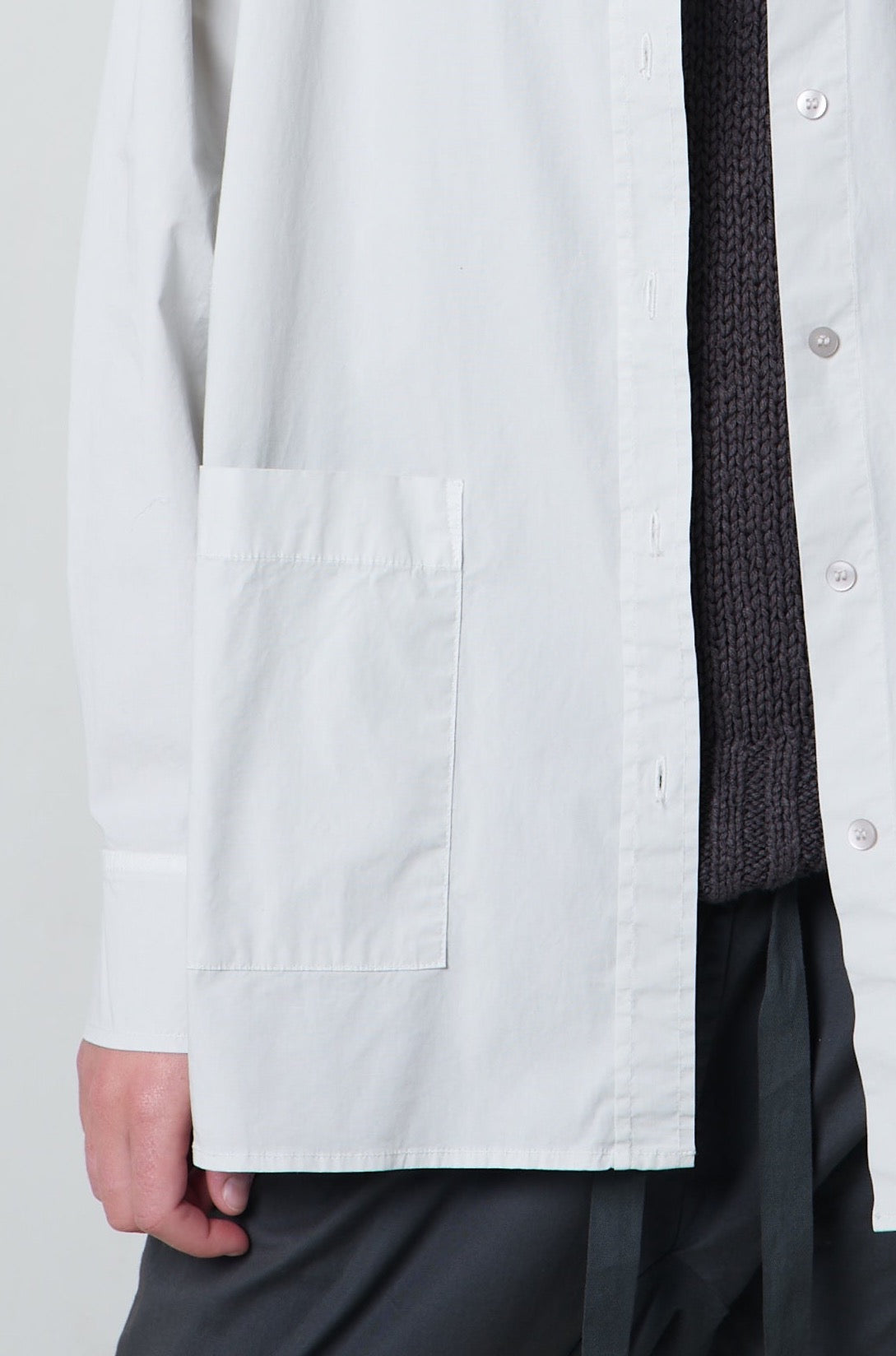 White Long - Sleeved Loose - Fit Shirt