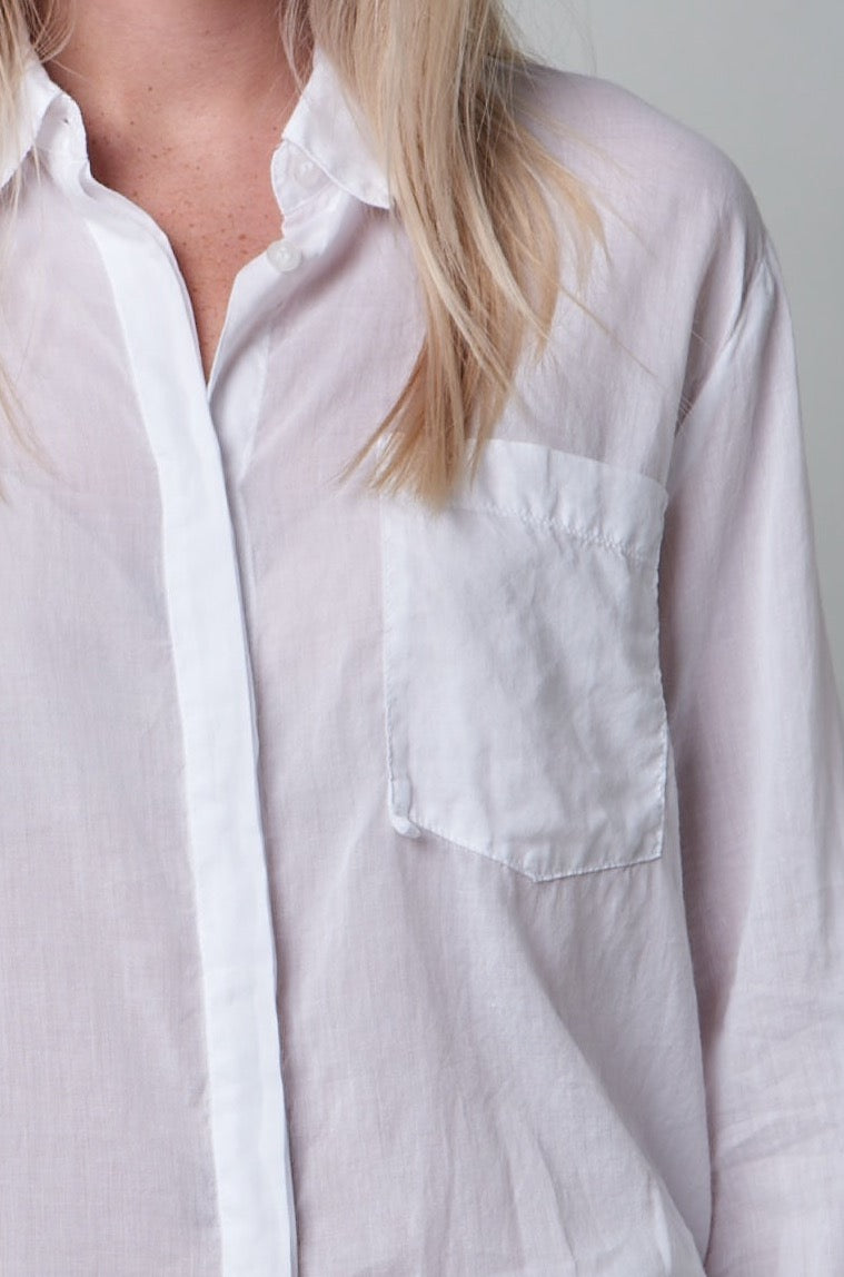 Simple Style White Long - Sleeved Shirt