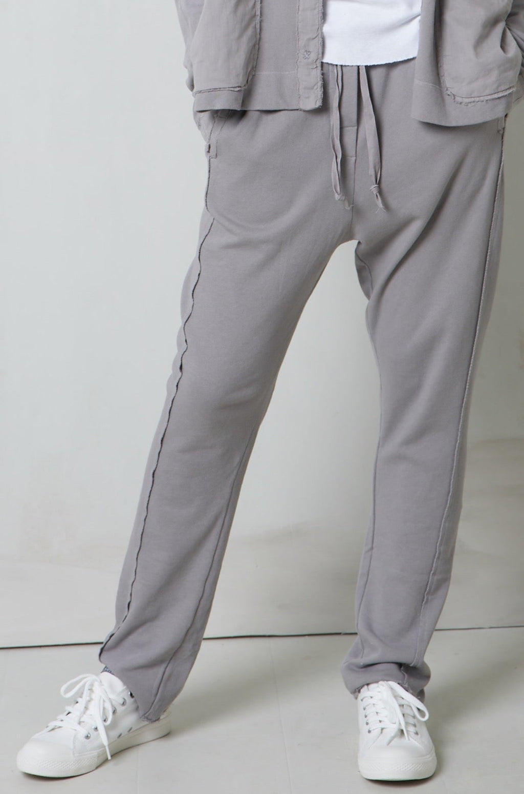 Comfortable Grey Drawstring Casual Pants