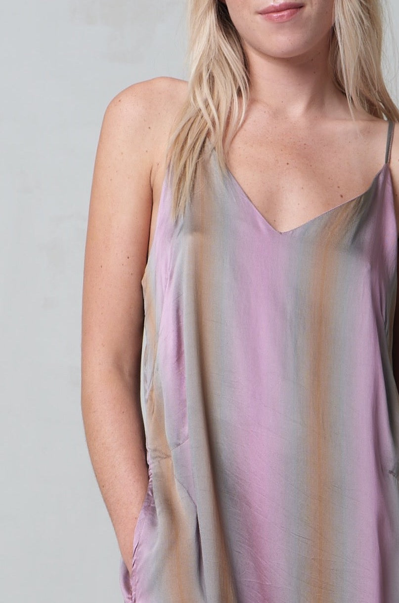 Gradient Color Sleeveless Strapless Maxi Dress