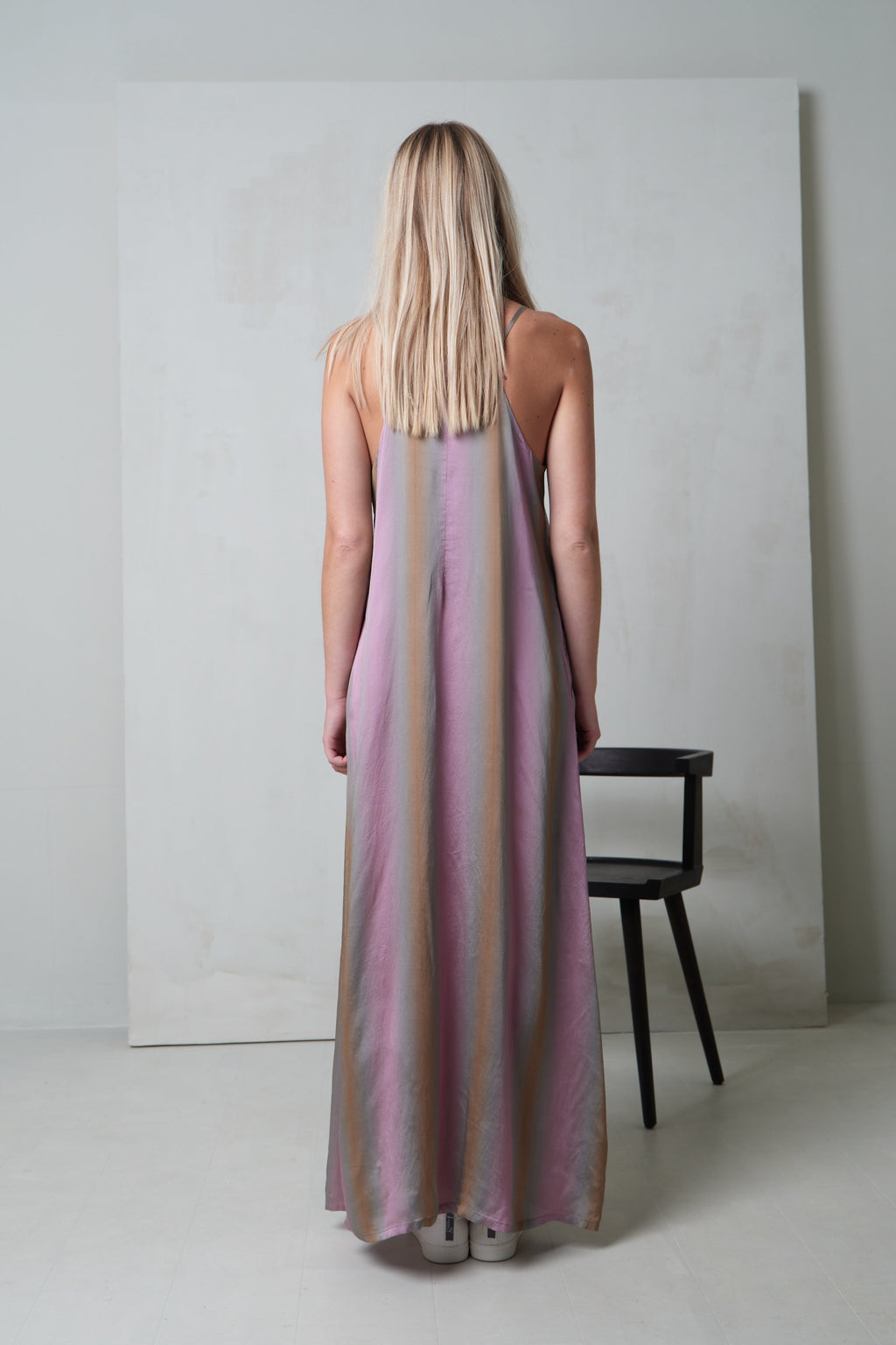 Gradient Color Sleeveless Strapless Maxi Dress
