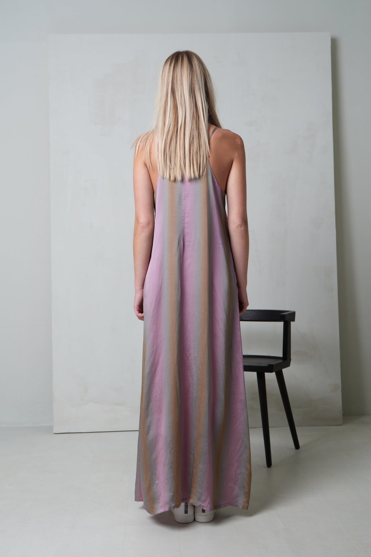 Gradient Color Sleeveless Strapless Maxi Dress