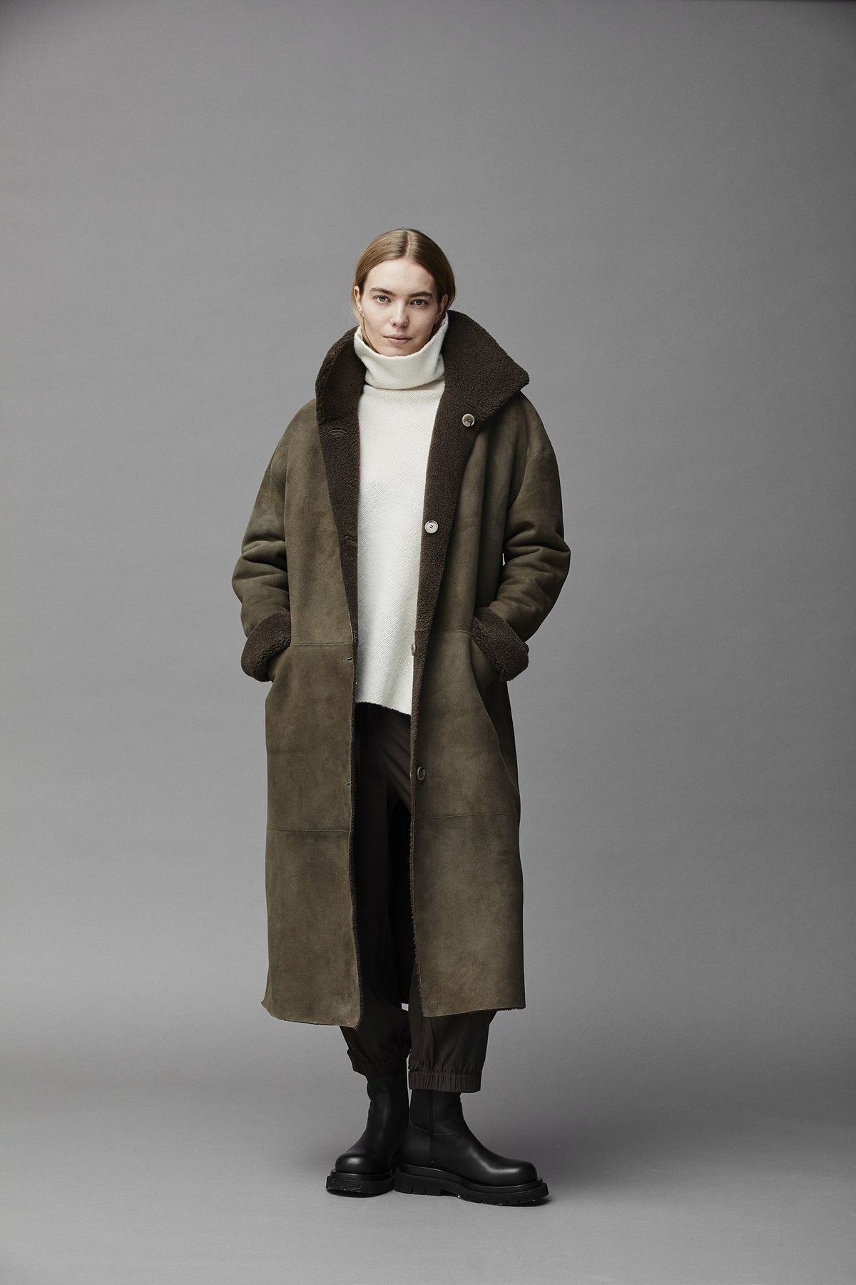Double Sided Fleece Lined Mid Coat