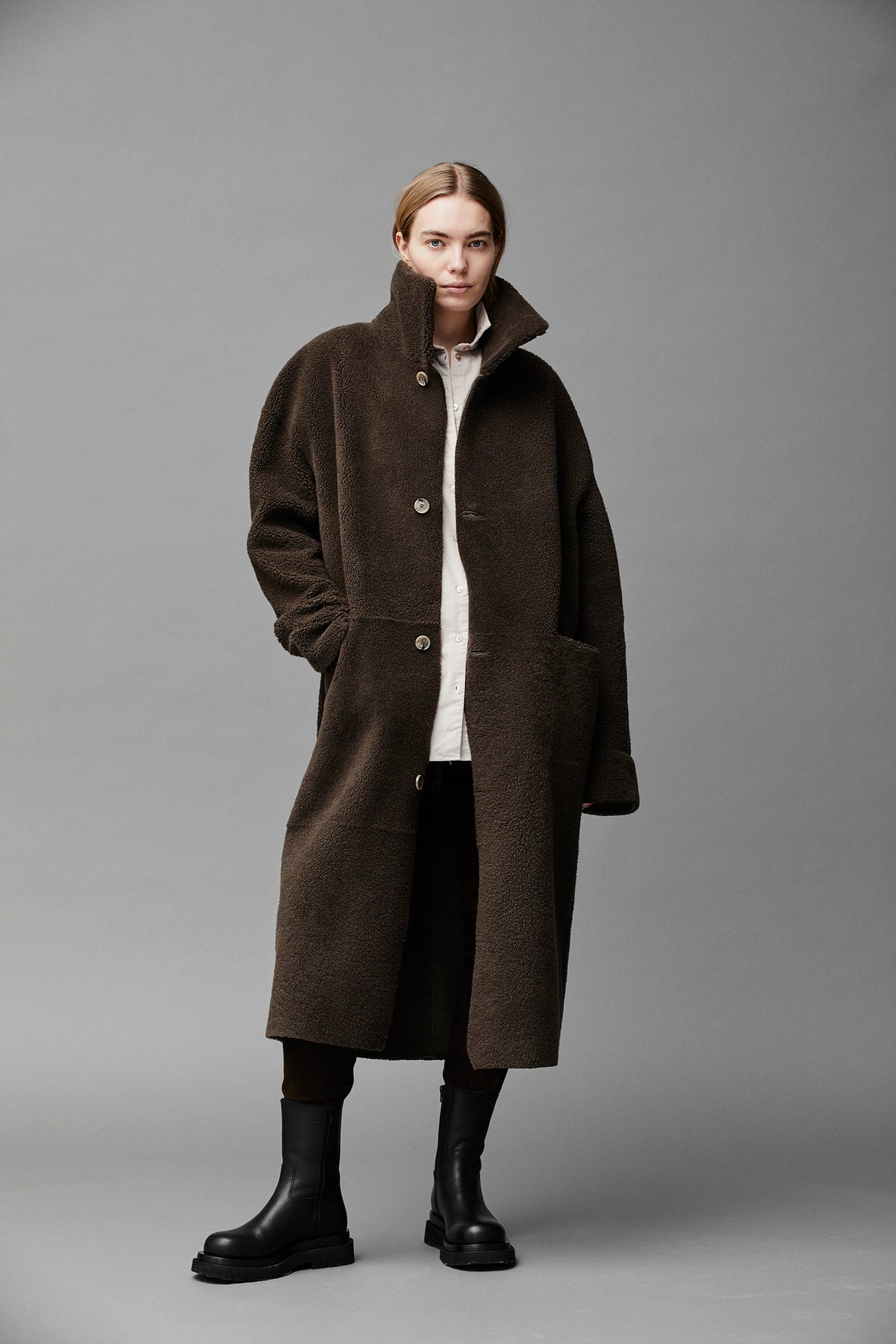 Double Sided Fleece Lined Mid Coat