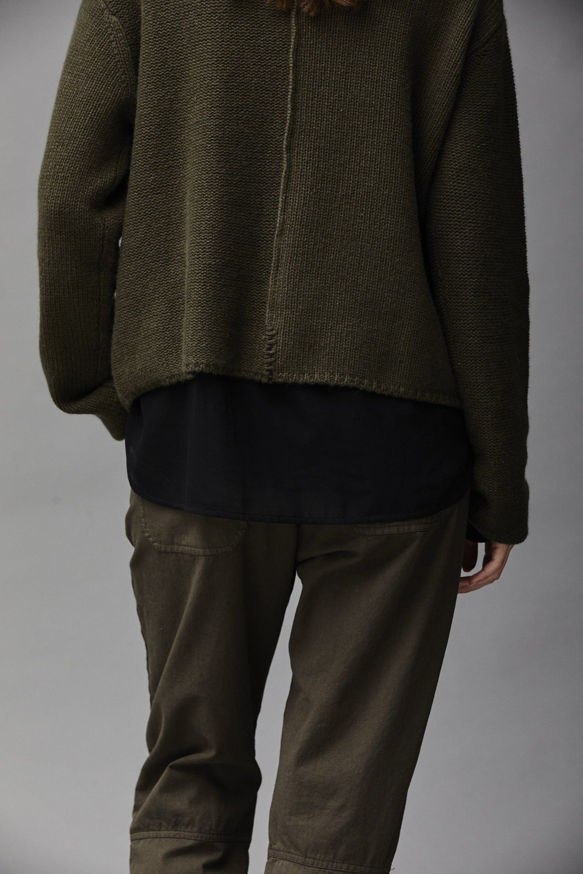 Military Green Short Knitted Cardigan