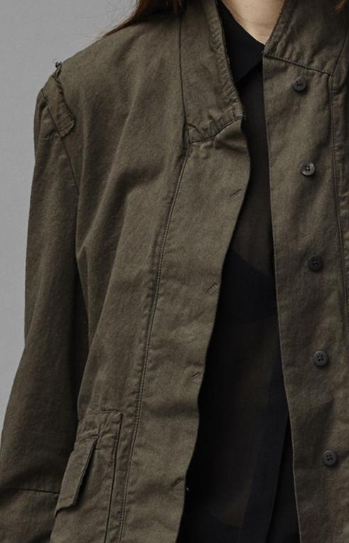 Vintage Workwear Style Distressed Denim Casual Jacket