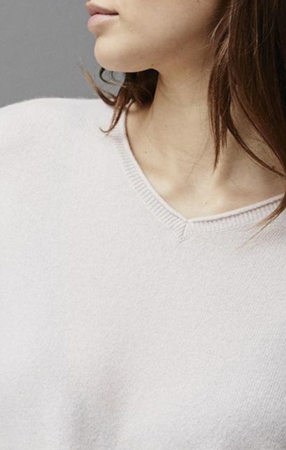 White V-neck Batwing Sleeve Knitted Sweater