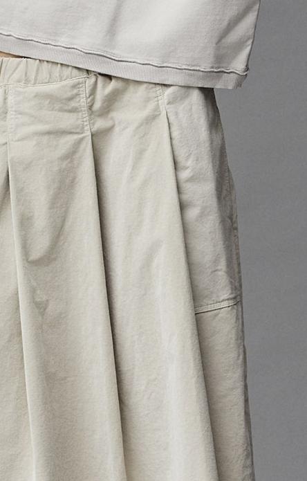 Casual Solid Color Drawstring Skirt