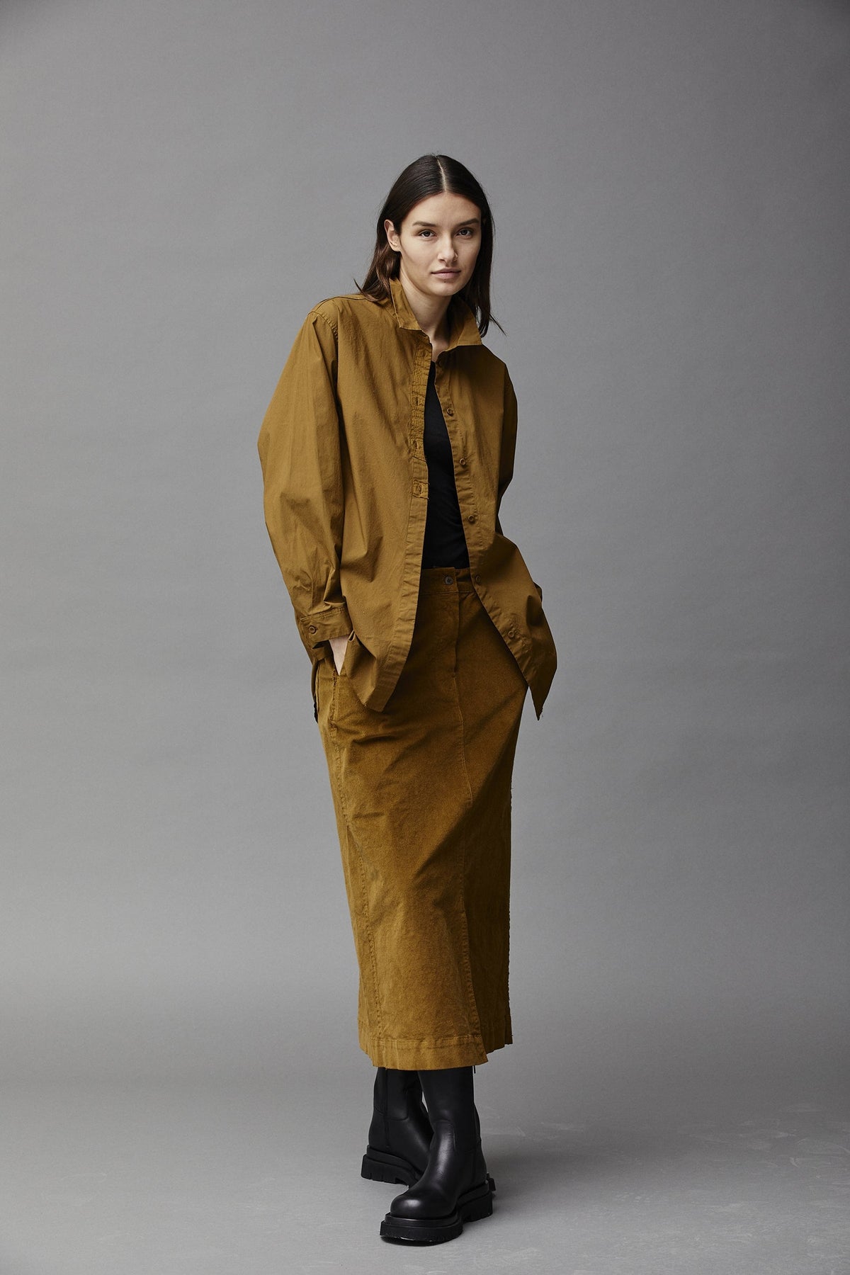 Retro Workwear Style Loose Long - Sleeved Shirt Jacket