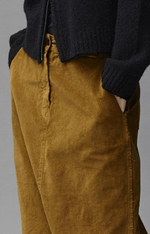 Vintage Style Rustic Brown Wide - Leg Trousers