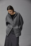 Hooded Zipper Knit Cardigan