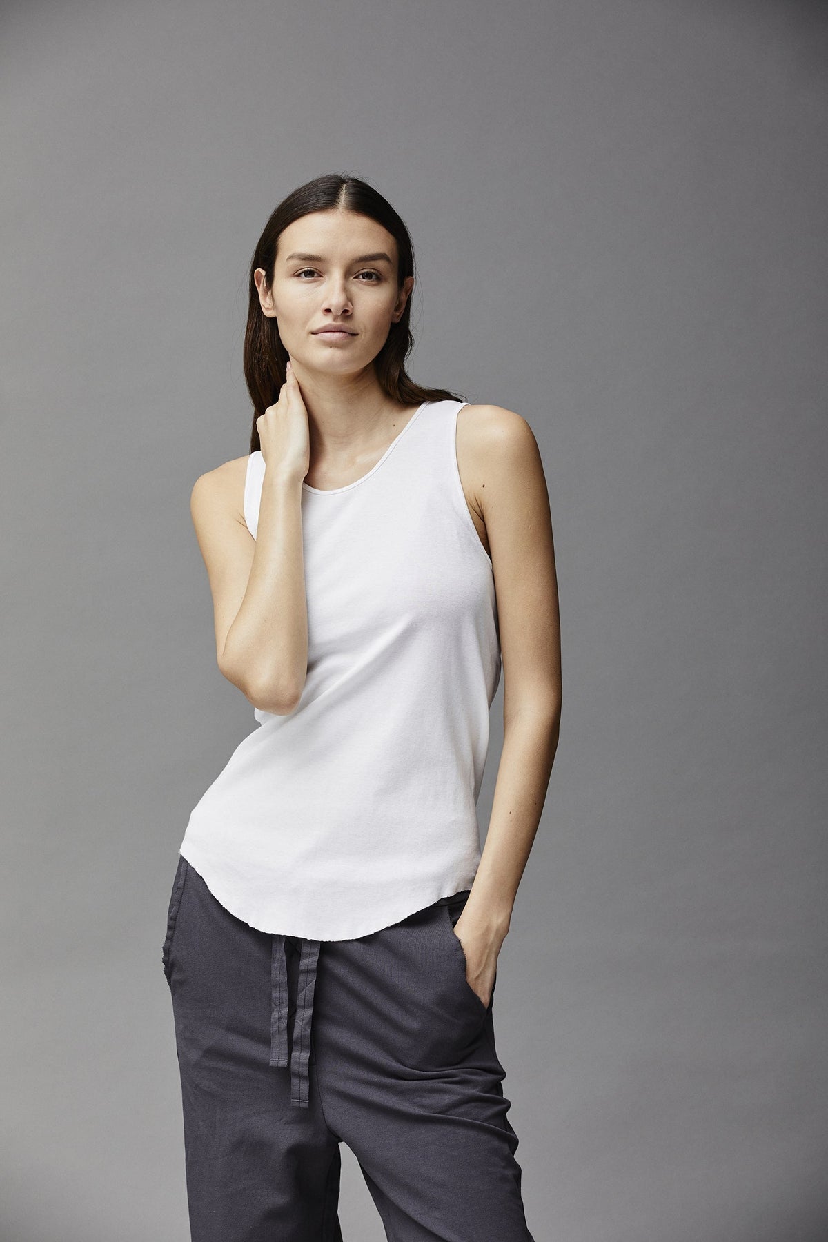 Soft White Round Neck Tank Top