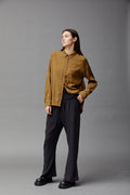 Simple Style Drapey Wide-Leg Trousers