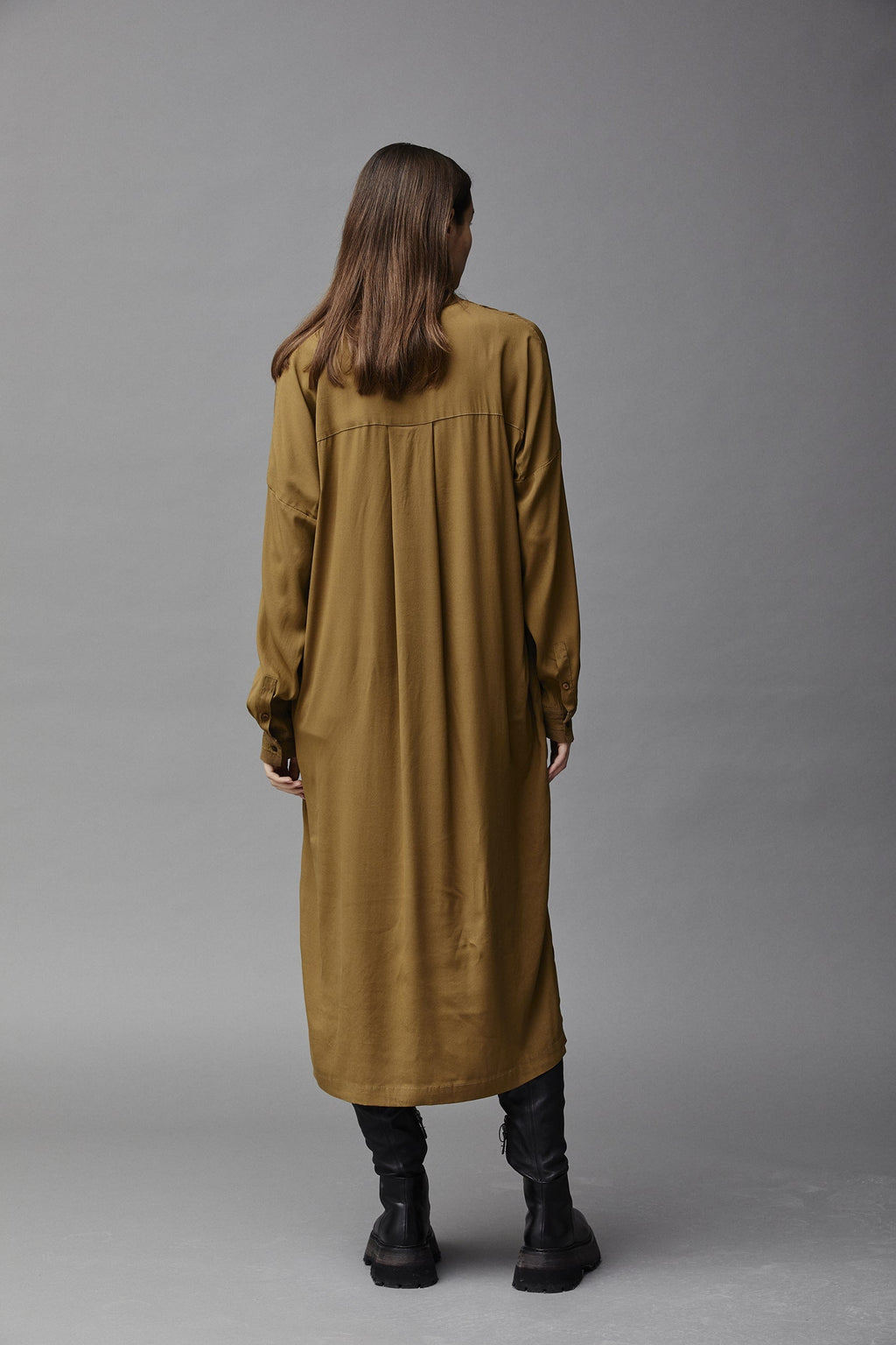 Loose Fit Long Sleeves Zipper Dress