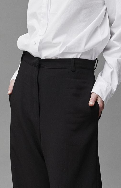 Black Straight Business Casual Suit Pants