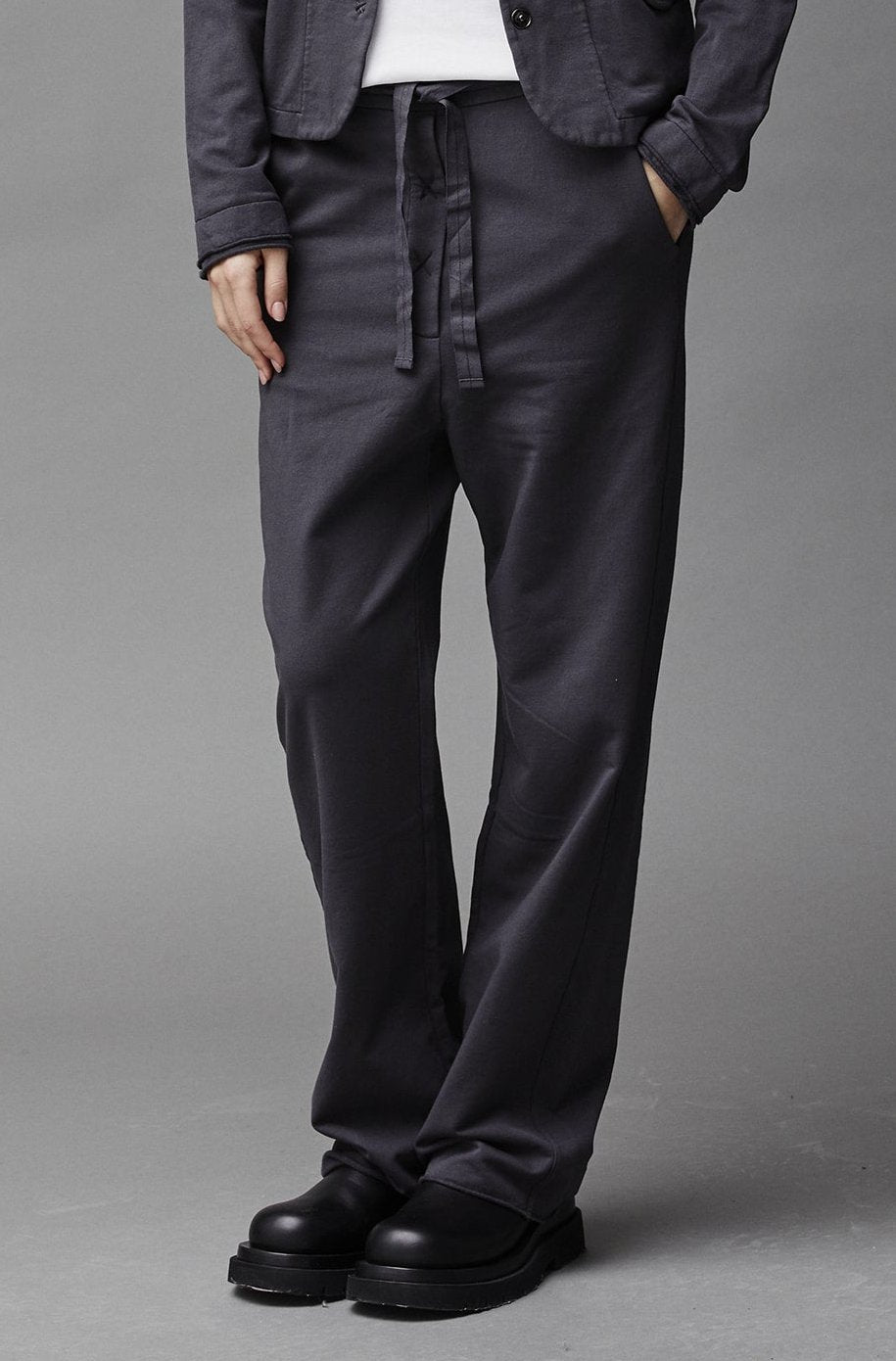 Black Casual Straight Leg Pants