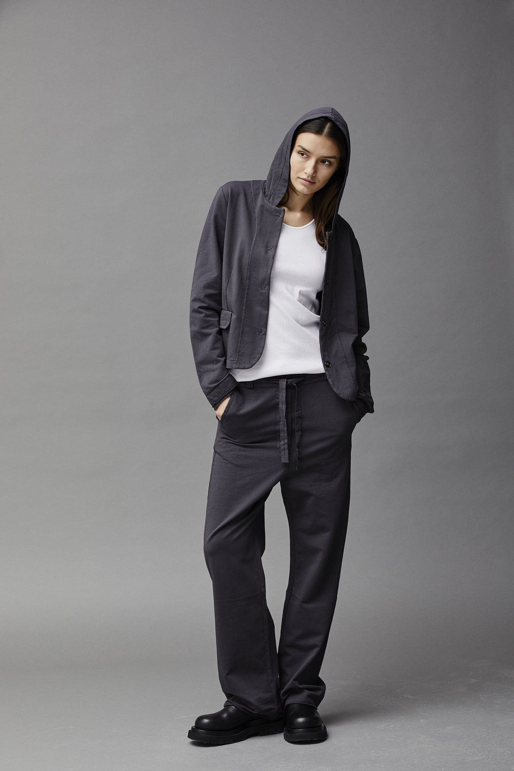 Black Casual Straight Leg Pants