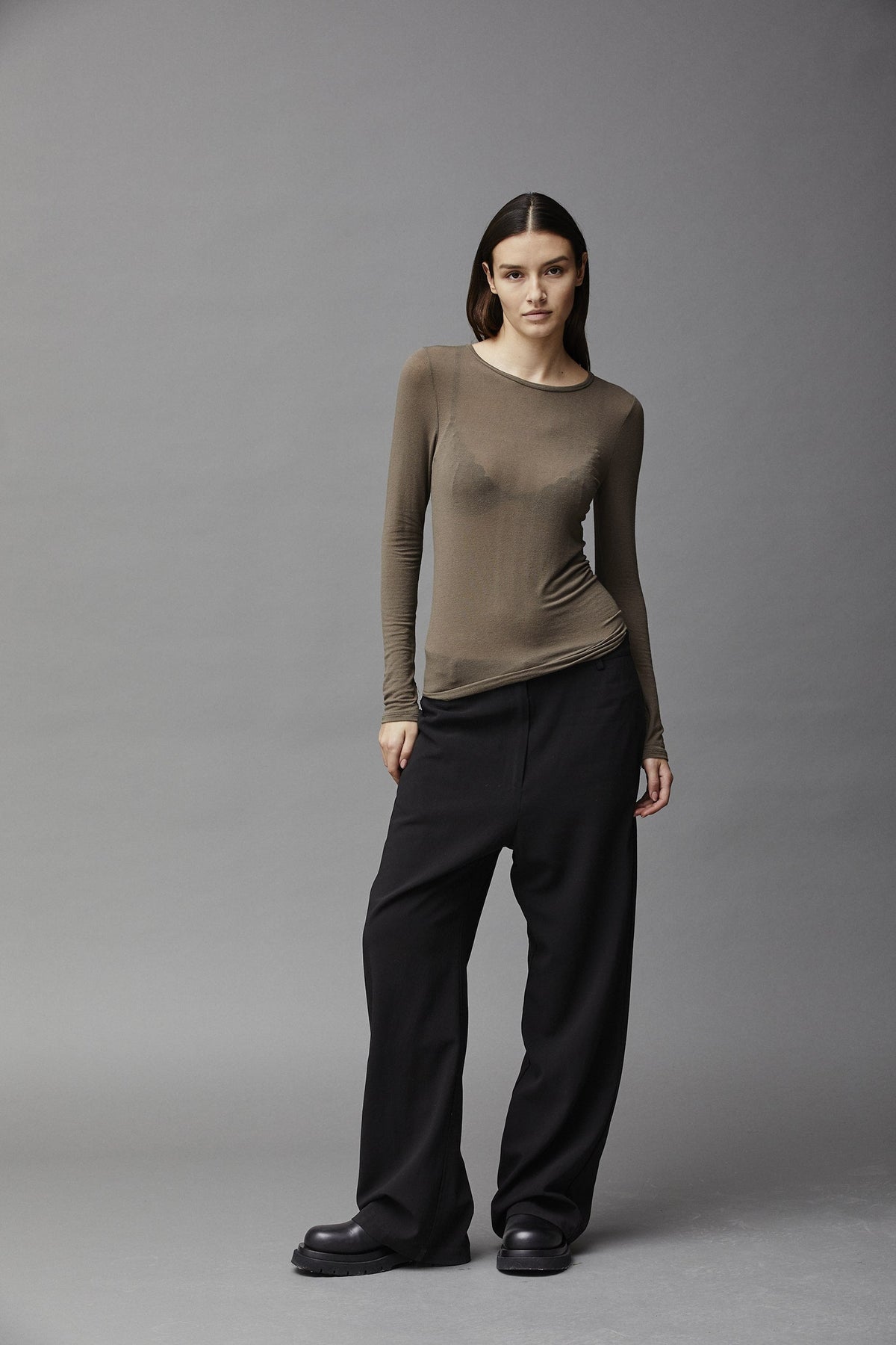 Black Straight Business Casual Suit Pants