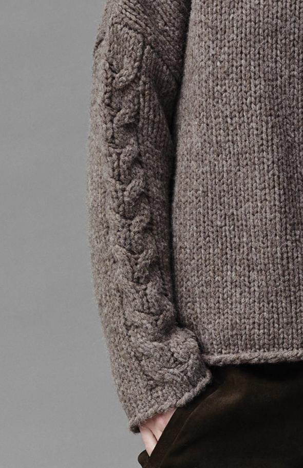 Cable-knit High-neck Sweater