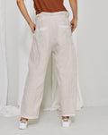 Milk White Linen Loose Casual Pants